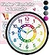 Honey’s Heaven Wanduhr für Kinder - Lernuhr zum Lernen der Uhrzeit - analoge Kinderuhr ohne Tick Geräusche, mit lautlosem Uhrwerk - Kinderzimmer Deko für Jungen und Mädchen (schwarz)