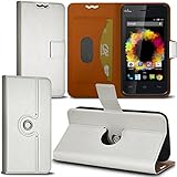  Seluxion - Housse Coque Etui Fonction Support 360 degrés Universel S Couleur Blanc pour Wiko Sunset