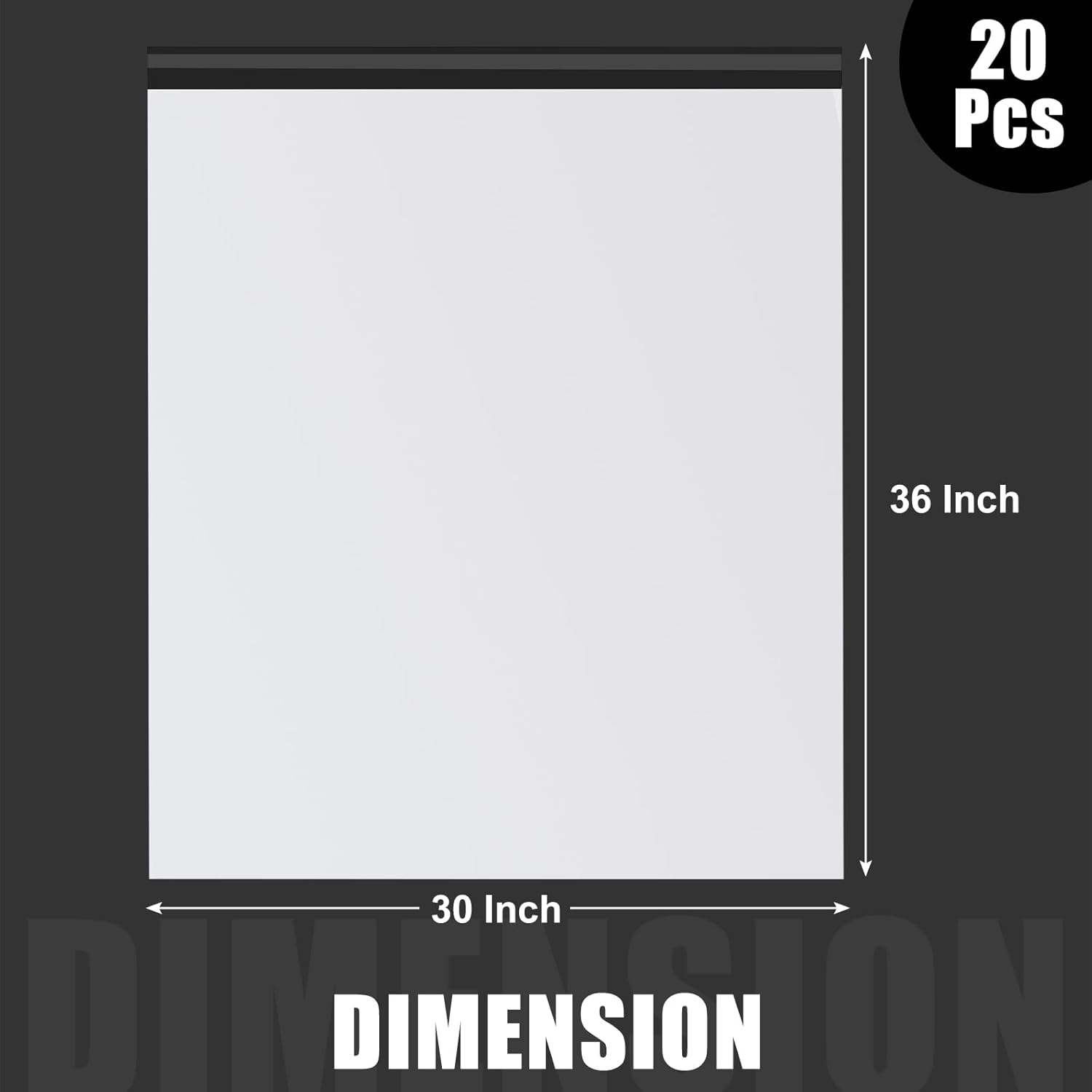 Cholemy 20 Pcs Large Poly Mailers 30 x 36 Inch Envelopes Shipping Bags Tear Proof Polyethylene Mailers Self Adhesive Waterproof Privacy Shielded and Tear Proof Postage Postal Envelopes (White)