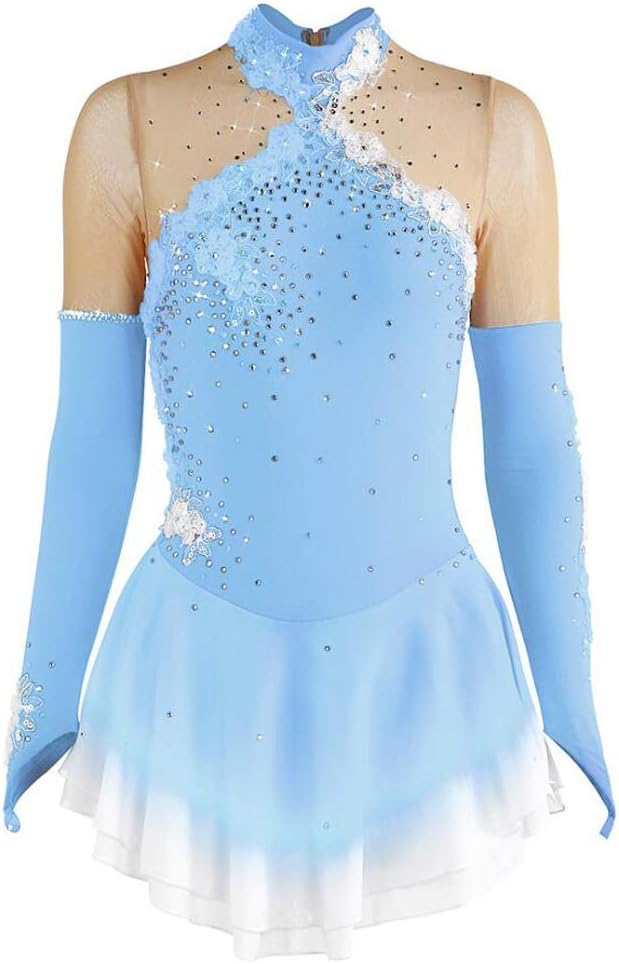 Ice Skating Costumes Girls' Figure Skating Skirts Women's Gradient Gymnastics Wear Roller Skating Clothes