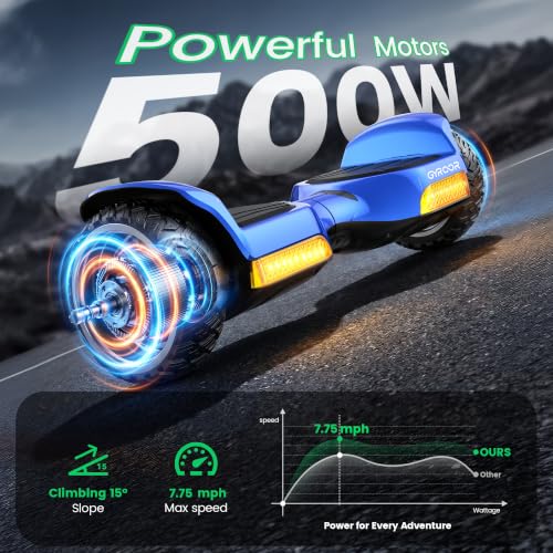 Image of Gyroor Hoverboard New G13 All Terrain Hoverboard with LED Lights, Off Road Hoverboard with Bluetooth for Kids ages 6-12 and Adults