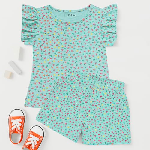 Image of Kidbea Girls' Cotton Dresses | Soft, Breathable Casual & Trendy Outfits for Kids | Sleeveless & Ruffle Sleeve Styles with Multiple Cute Prints