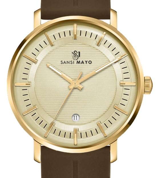Image of SANSI MAYO Analog Watch for Men with Silicone Band | Magnetic Lock Strap | Japanese Quartz Movement | Water Resistant | Formal & Casual Wristwatch Gift