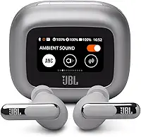 JBL, Fone de Ouvido Bluetooth, Live Beam 3, In-ear, Tela de 1.45', Cancelamento de Ruído - Prata