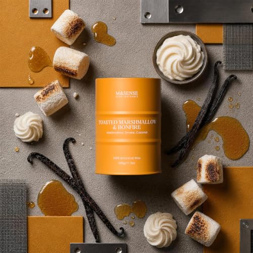 Image of M&SENSE Toasted Marshmallow Scented Soy Fall Candles, 11.3 oz