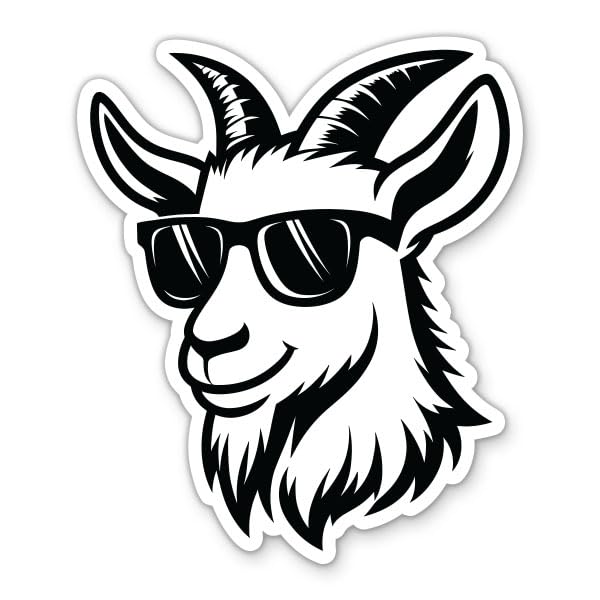 Goat Cool Sticker - 3" Laptop Sticker - Waterproof Vinyl for Car, Phone, Water Bottle - Goat Decal