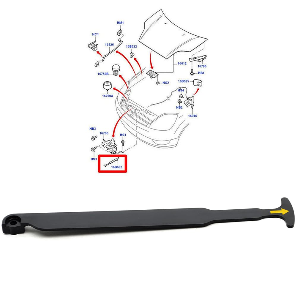 Robusta palanca de apertura de capó para Ford Fiesta MK5 1250328 2S6H16B632AE 2002-2008