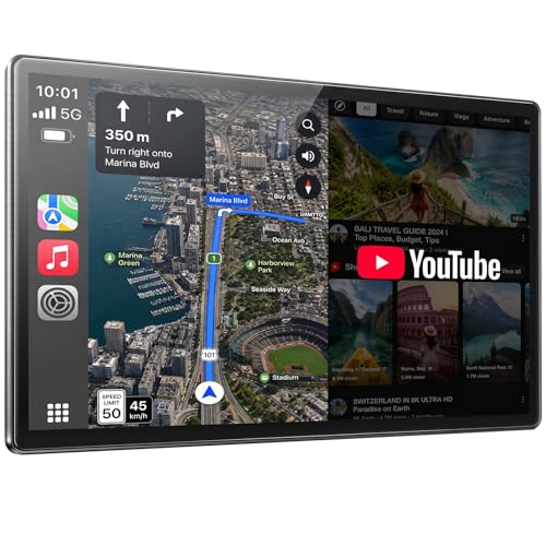 LAMTTO Extra Large 11 Inch Carplay Screen for Car Built-in YouTube/TikTok Entertainment Video APPs Backup Camera Wireless Car Play and Android Auto Screen with Navigation/Voice Assistant/OTA Update