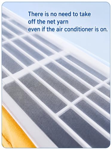 Image of Premium Cotton Net Split AC Cover for 1.5 Ton Indoor Unit | Designer Summer AC Dust Protection Cover | Stylish Protective AC Cover | 38 x 15.35 x 7.8 In | Blue Net