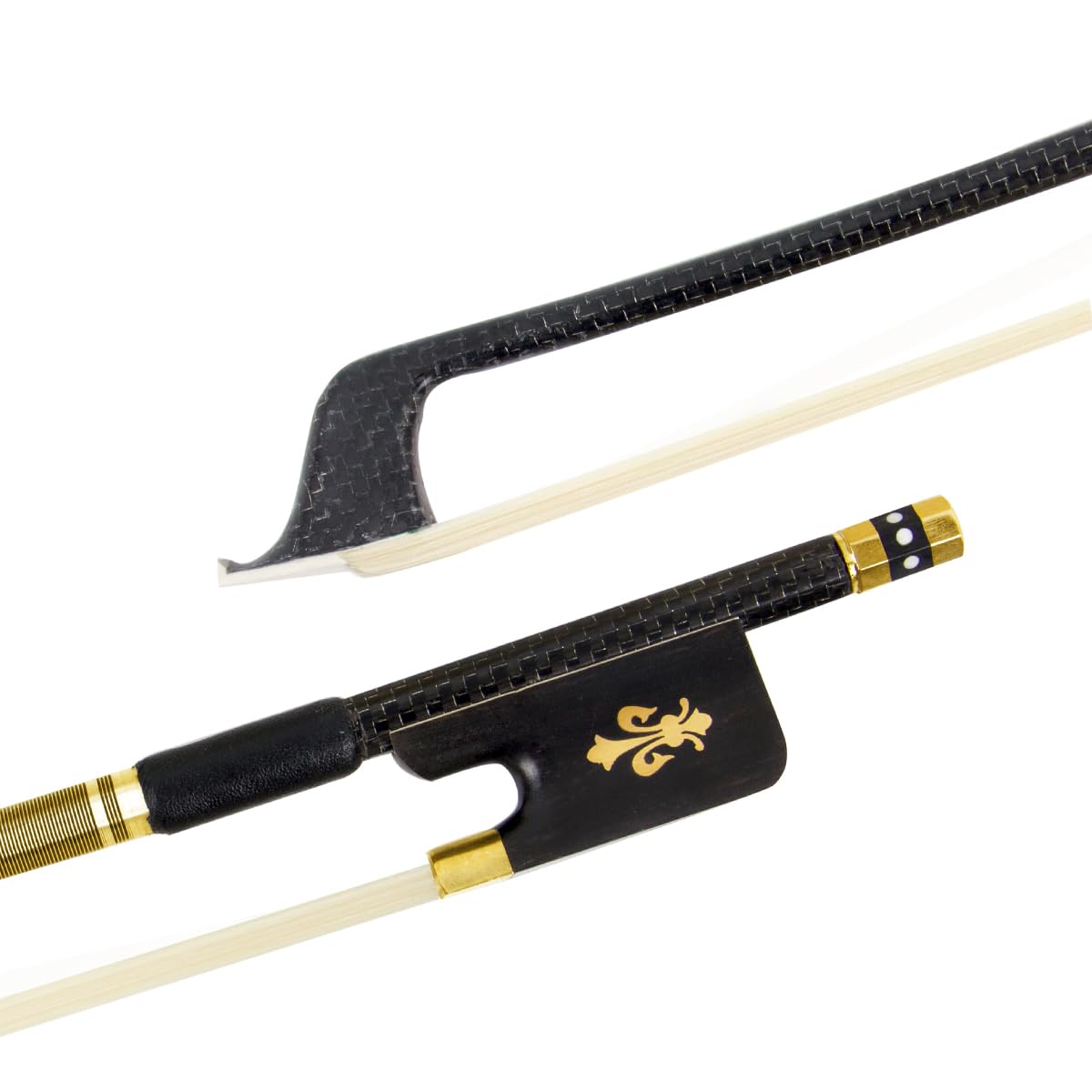 Kmise Carbon Fiber Violin Bows: Lightweight Violin Bow 4/4, Anti-Deformation Full Size Fiddle Bow, Ultra-Stretchy Horse Hair, Gift for Professional, Beginner, Adults, Kids Violins Practice (Black)