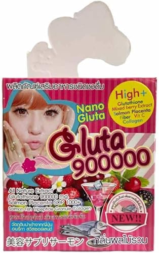 Nano Gluta 900000 - Bebida de golpe de bayas mixtas con alto contenido de glutatión Tailandia, 10 sobres x 0.53 oz