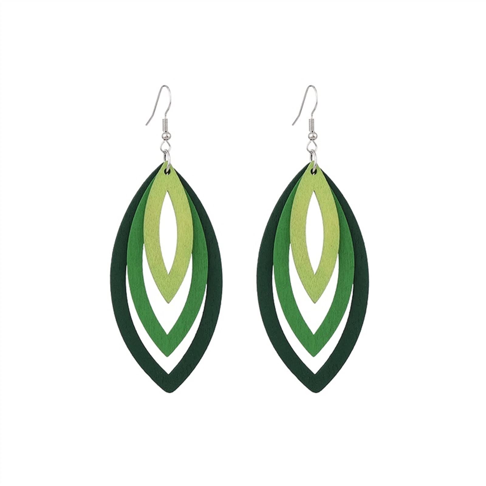 Gioielli di Moda Ragazza Orecchini Pendenti in Legno Cavo Multistrato Donna Elegante Accessori Casual quotidiani Gioielli per Feste da Donna Orecchini di Fascia Alta