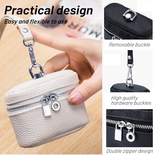 Genuine Leather Coin Purse, Soft Coin Purse with Lanyard, Mini Coin Pouch Holder For Men Women (Purple)4