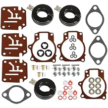 3Pcs Carburetor Repair Kit with Float 392061 396701 398729 Replacement for Johnson Evinrude 65 70 75HP