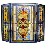 Tiffany 3 Panel Bronze Fireplace Screen