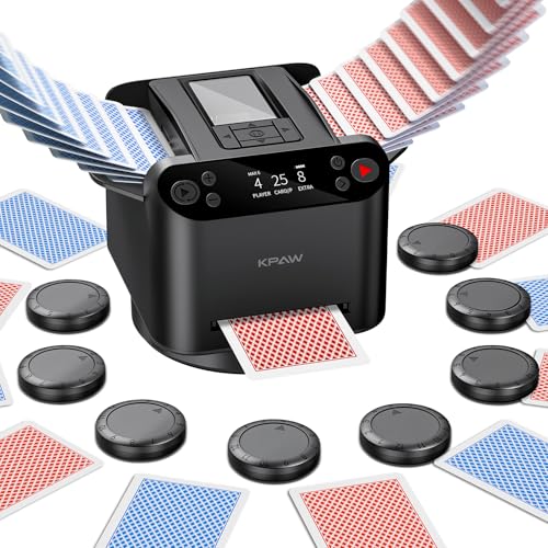 KPAW Automatic Card Shuffler and Dealer - 1-2 Decks Support 12 Players