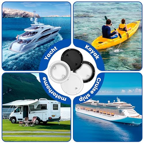 image for Xpokcai 1 Pcs 6 Inch Boat Round Deck Plate Inspection Hatch，Deck Pla
