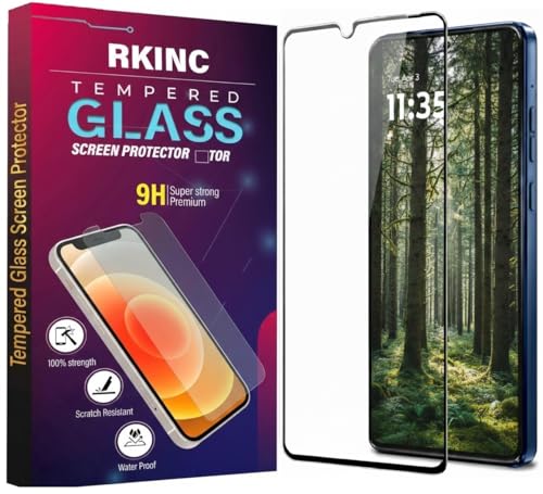Image of RKINC Tempered Glass for Motorola Moto G06 and G06 Power (6.88 Inch) Military Grade Gorilla Screen Guard Protector | With Installation Kit | Edge to Edge Coverage | Black