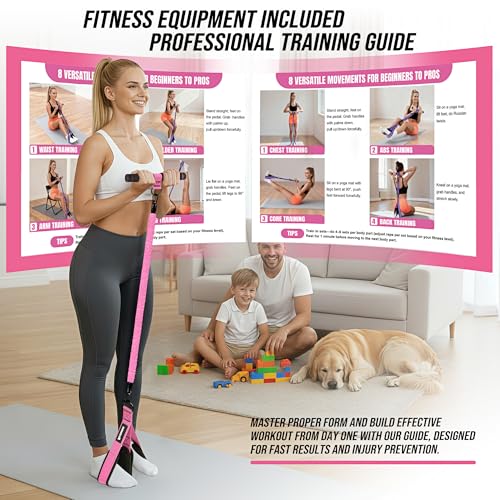 Image of Upgrade Pedal Resistance Band with Handle, Adjustable Tube Foot Pedal Device Puller Exercise Bands, for Abs Arm Leg Waist Workout, Core Pilates, Sit Up Fitness Equipment for Full Body Training