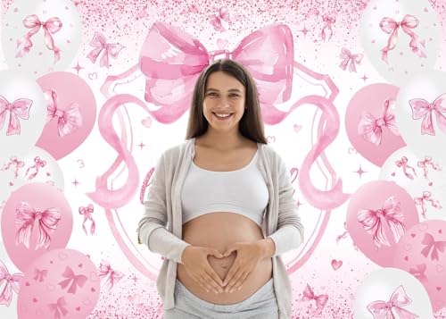 Fondo rosa para baby shower 7x5 pies miniatura 3