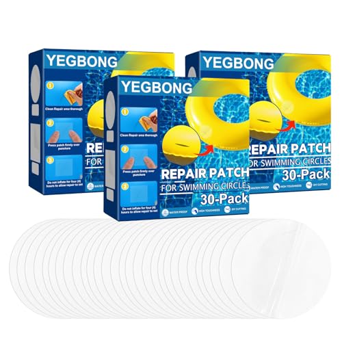 yunxinqiao Three-Piece Swimming Ring Repair Kit, Self-Adhesive Waterproof Patches, Inflatable Boat Liner Sealing Stickers