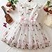 Toddler Girls Ruffle Sleeve Floral Embroidery Dress, A-Line Cute Tulle Princess Formal Birthday Party Dresses for 3-8 Years