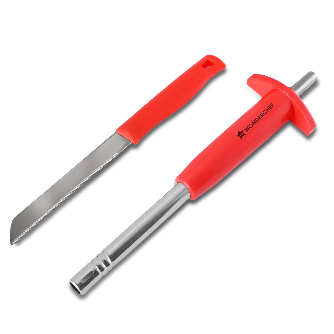 Wonderchef Premium Kitchen Gas Igniter/Lighter and Knife Combo of 2 Pcs., Stainless-Steel, Use at Home & Restaurant, Unbreakable, Easy Grip, Long-Lasting, Rust-Proof, Regular Size, 1 Yr Warranty Wonderchef Premium Kitchen Gas Igniter/Lighter and Knife Combo of 2 Pcs., Stainless-Steel, Use at Home & Restaurant, Unbreakable, Easy Grip, Long-Lasting, Rust-Proof, Regular Size, 1 Yr Warranty