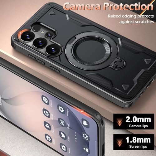 Image of for Samsung Galaxy S26 Ultra Case Magnetic with stand, with Mag-Safe, with Screen Protector, Wireless Charging, Shockproof for Samsung S26 Ultra 5G Phone Case, Ring Holder Cover for Samsung S26 Ultra