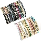 SROBENZ 35Pcs Delicate Boho Beaded Bracelets Multi Layer Versatile Statement Bracelets Stackable str