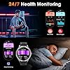 Military Smart Watch for Men Answer/Make Calls 710mAh Big Battery, 1.85" HD Ultra Screen with Heart Rate/Sleep Monitor /100+Sport Modes Smart Watches for Android iOS Black