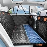 Dog Car Seat Cover for Back Seat with Hard Bottom,Waterproof Back Seat Extender for Dogs,Dog Hammock Dogs Bed for Cars, SUVs,Pet Seat Cover for Back Seat Holds 400lbs with Mesh Window & Pocket