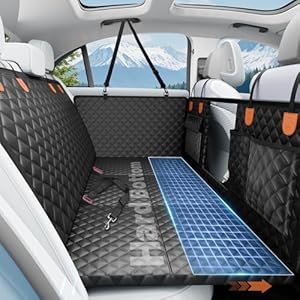 Hundedecke Auto Rückbank, Harter Unterseit Hundedecke Auto Wasserdicht/rutschfest/Rasi... 2025 Verbesserte Hunde Autositz Rückbank Tragkraft bis 180 kg, Geeignet für Autos und SUV