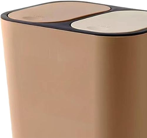 Miniatura 5 de Cubo de basura separador seco y húmedo, 2 compartimentos, papelera de oficina de diseño elegante para lavandería, caravanas, sala de estar, café