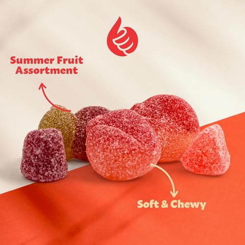 Sour Fruit Jelly Candy Mix, Dye Free Candy, Vegan Gummies, 1 Lb Bag | Cherry, Watermelon, Peach, Chewy Candy with Real Fruit Puree - image 4