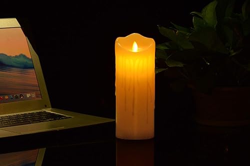 Miniatura 4 de Velas sin llama con temporizador remoto de 10 teclas parpadeantes en forma de onda lagrimal tamaño 3, 4, 5, 6, 7, 8 pulgadas, cera real, simulan