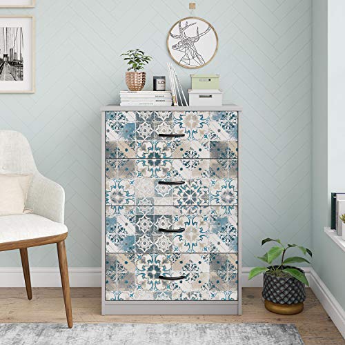 Melwod Blue Tile Contact Paper 78.7" X 17.7" Mediterranian Tile Peel And Stick Wallpaper Embossed Self-Adhesive Wallpaper Waterproof On Kitchen Bathroom 3D Wall Tiles Shelf Drawer Wall Home Decor #TOP2