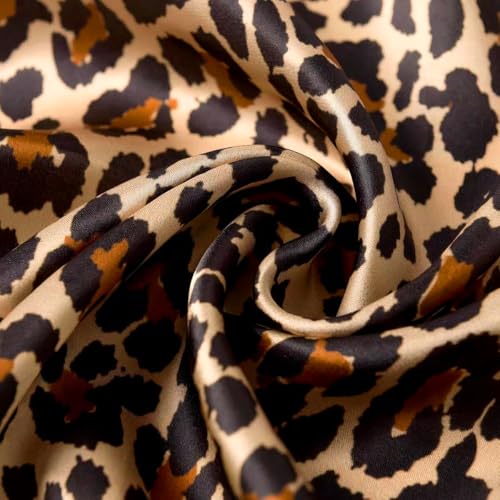 Leopard Print Square Scarf for Women Neck Head Wrap Fashion Accessory for Travel Styling Outfit Look4