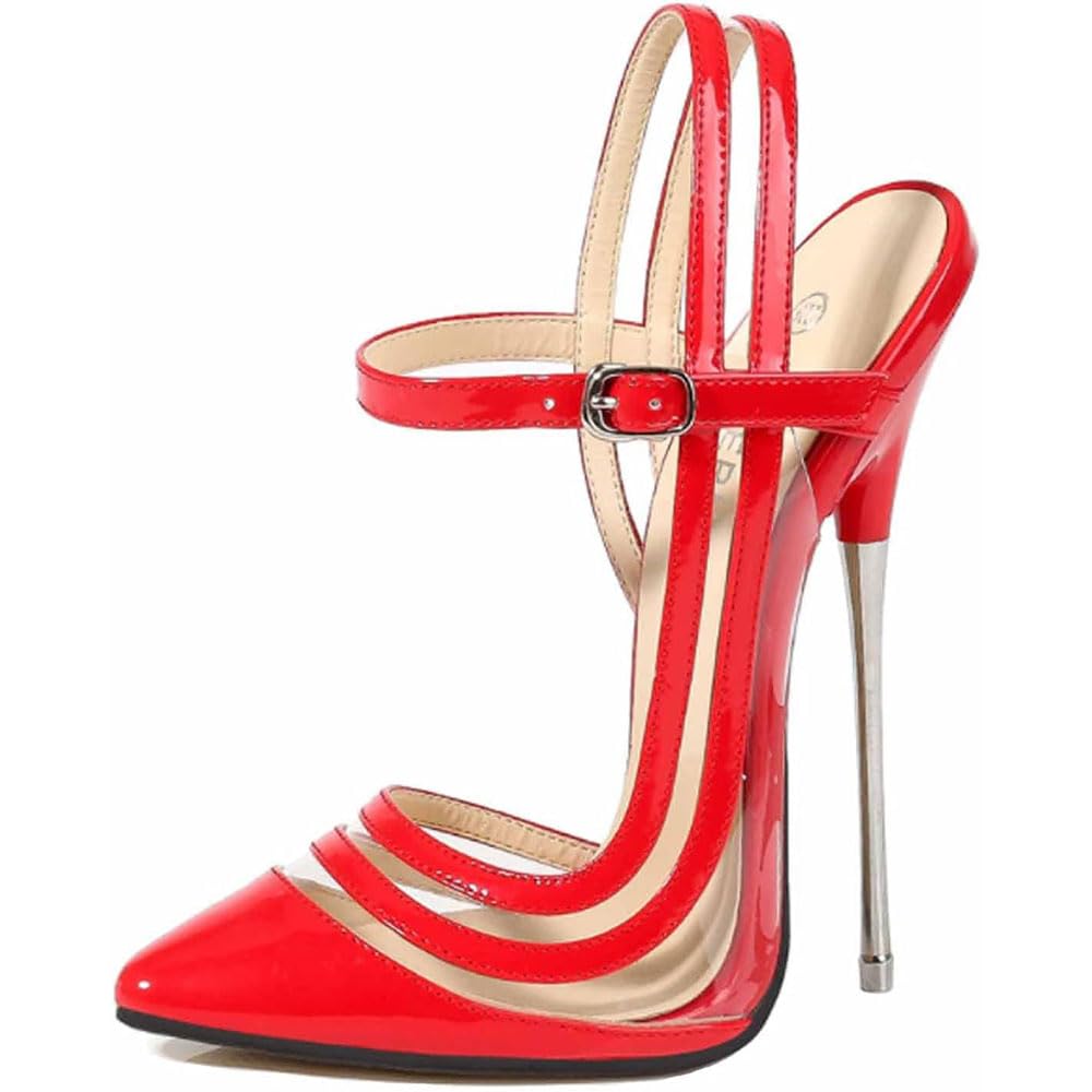 Hyfzxwx Women's B 6.29 Inches Plain Lace Sexy Stiletto High Heels Sandals Pumps High Heels Sexy Pole Dancer Stripper Heel Stiletto Party Sandals High/B/39Eu