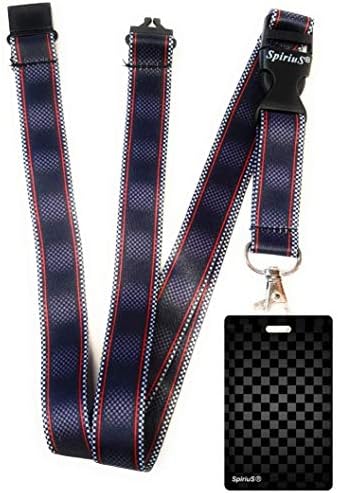 SpiriuS Lanyard Neck Strap with Unique Soft Plastic Badge Holder for Mobile ID Keys mp3 USB Holder. (Unique Daisies in Black)