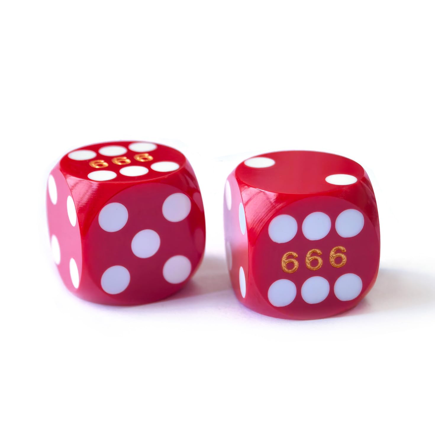 Bescon Colorful Solid Professional Precision Dice Round Corner 9/16" (14.3mm), Solid Colors Precision Backgammon Dice 14.3MM(Solid Red)