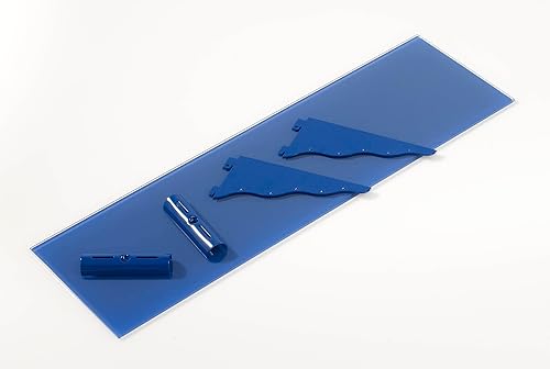 Miniatura 3 de LTL Home Products Kit de estante de pared de vidrio rompecabezas, 7" x 24", azul ondulado