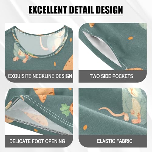 senya Short Sleeve Pajamas Sets Summer Cotton Sleepwear Mouse Carrot4