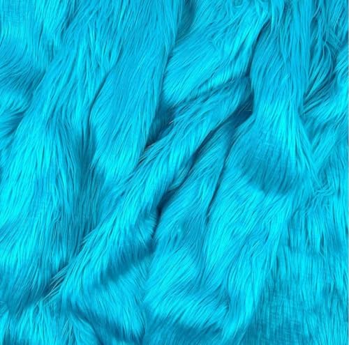 Image of Prokart Soft Faux Fur Fabric Cloth - 60 Inch Wide Pana | Fur Fabric Decorative Cloth for Crafting Soft Toys, Fancy Dress, Baby Photoshoot, Wedding Mandap & Party Decor (Sky Blue, 1 Mtr)