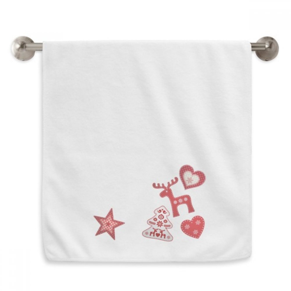 Serviette moelleuse Joyeux Noël en coton blanc avec diadème et étoile rouge
