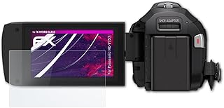 atFoliX Plastic Glass Protective Film compatible with Panasonic HC-V757 Glass Protector, 9H Hybrid-Glass FX Glass Screen Protector of plastic