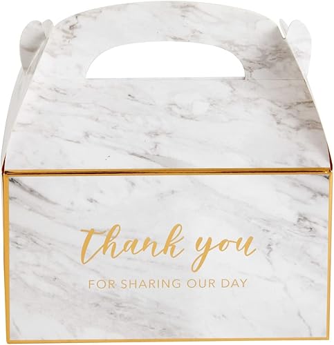 Miniatura 4 de Sparkle and Bash Cajas de agradecimiento a dos aguas, 24 contenedores blancos de 6.25 x 3.5 x 3.5 pulgadas con asa, regalos de agradecimiento, boda