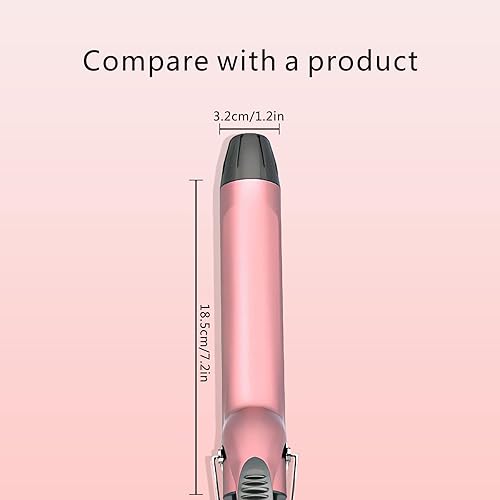 Miniatura 3 de SuAndMiao12In Ceramic Glaze Curling Iron Wand Long-Lasting Defined Curls Pink-Gray 1Pack