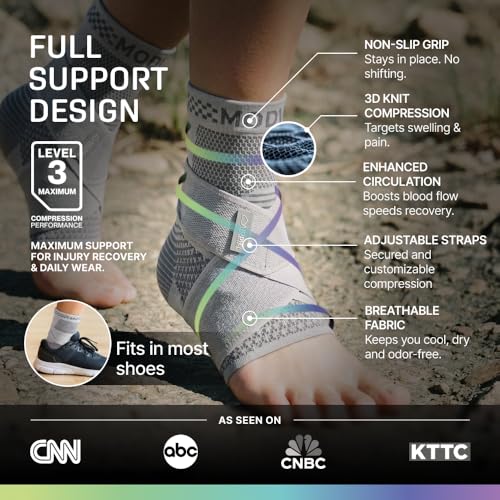 Image of Modvel Foot & Ankle Brace Socks with Adjustable Support Strap - Compression Sleeve for Sprained Ankle, Plantar Fasciitis Relief Tendonitis & Arthritis, Stabilizing Foot & Ankle Support for Women & Men