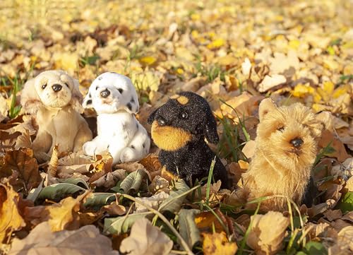 RAPPA Kleiner Hund Kuscheltier ca. 11 cm – weiches Eco-Friendly Stofftier – Perfekter Begleiter für alle Abenteuer (A Weiß/Schwarz/Braun)