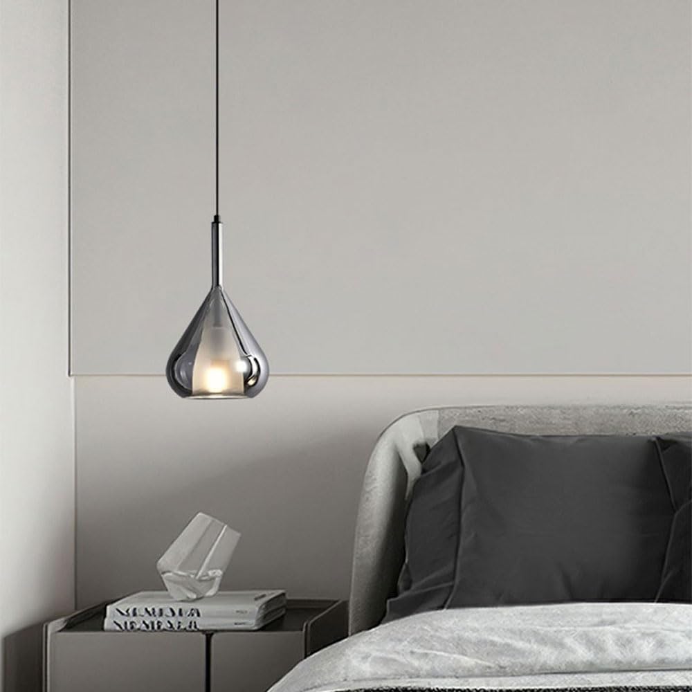 Lampadari in Stile Nordico, Paralume per Lampada a Sospensione a Forma di Goccia d'Acqua dalla personalità Creativa, Lampada a Sospensione a Testa Singola E27 Scream, Lampada da soffitto a Filo,
